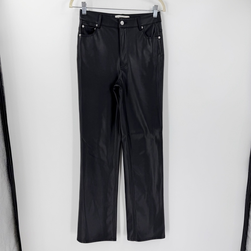 Zara FAUX THE ‘90S LEATHER PANTS Full Length Size USA 2
